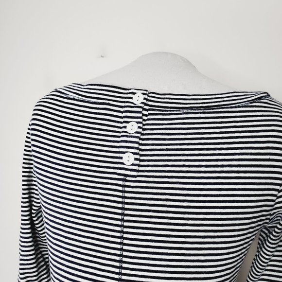 BANANA REPUBLIC 100% Cotton Striped French Marina Nautical Boatneck Dress - Picture 5 of 12